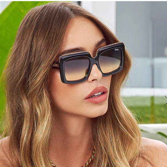 Quay Australia TOTAL VIBE REMIXED Square Women Sunglasses - Black/Multi - NWT - Picture 8 of 12